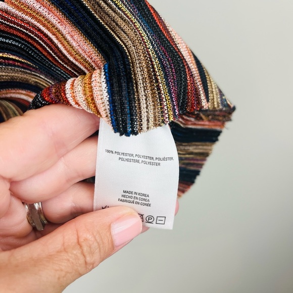 Anthropologie Vanessa Virginia Bienville Multi Color Striped Ruffle Top Size XS - Picture 10 of 11